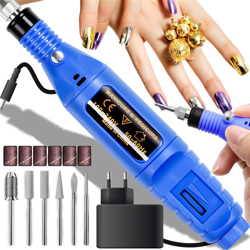NAIL MILLING MANICURE PEDICURE COSMETIC STRONG + 6 SET OF CUTTERS