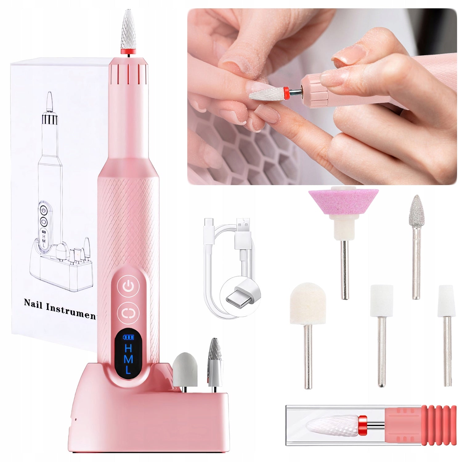 NAIL MILLING MANICURE PEDICURE STRONG PROFESSIONAL SET OF CUTTERS