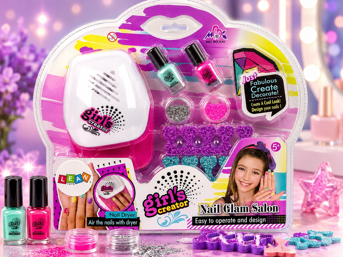 NAIL PAINTING SET SPA LAMP DRYER VARNISHES GLITTER FOR GIFT Brand LEAN Toys