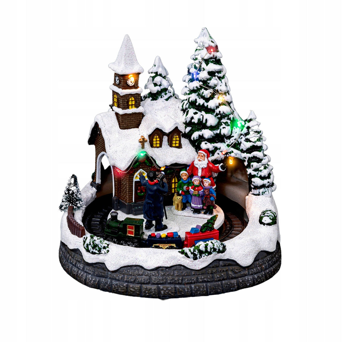 NATIVITY SCENE CHRISTMAS FIGURINE LED ORNAMENT WINTER CHRISTMAS VILLAGE