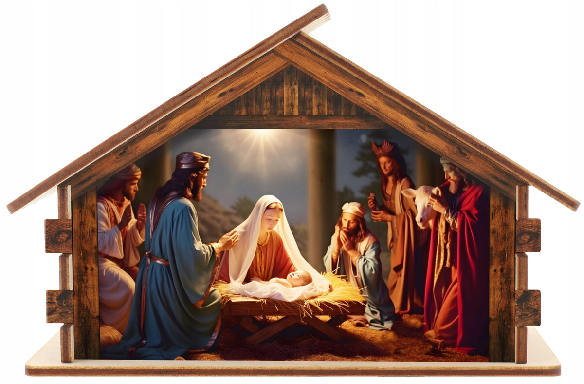NATIVITY SCENE CHRISTMAS STABLE ILLUMINATED WITH BATTERIES GLOWING V11 Manufacturer code 000