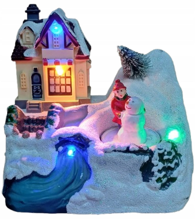 NATIVITY SCENE VILLAGE MOVABLE LED SNOWMAN MOVEMENT MAGIC VILLAGE Packaging status original
