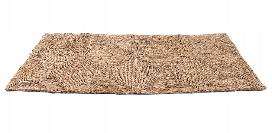 NATURAL RECTANGULAR SEAGRASS FLOOR MAT CARPET BOHO 60x120 cm Brand Tin Tours