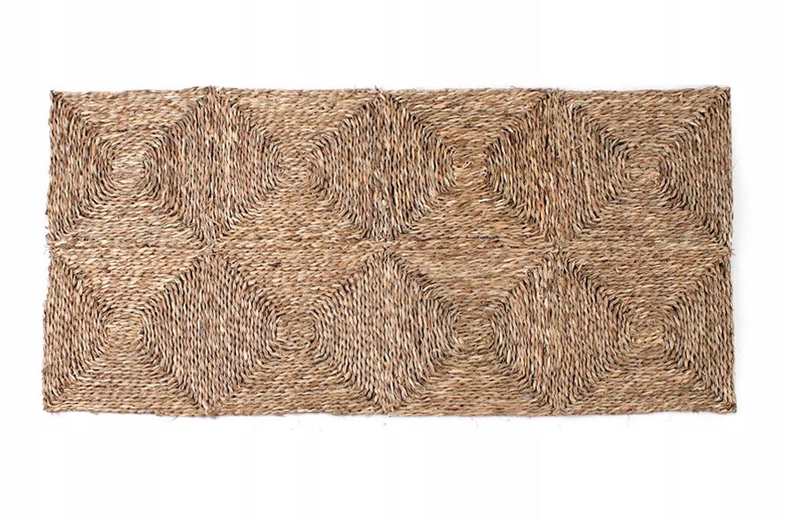 NATURAL RECTANGULAR SEAGRASS FLOOR MAT CARPET BOHO 60x120 cm