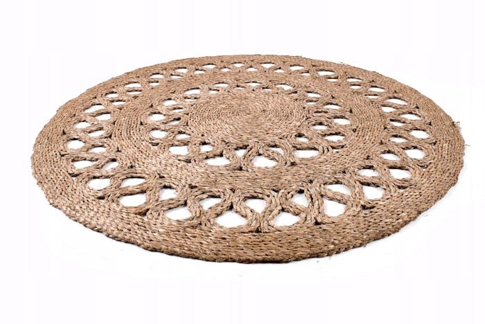 NATURAL ROUND SEAGRASS FLOOR MAT CARPET BOHO 90 cm Brand Tin Tours