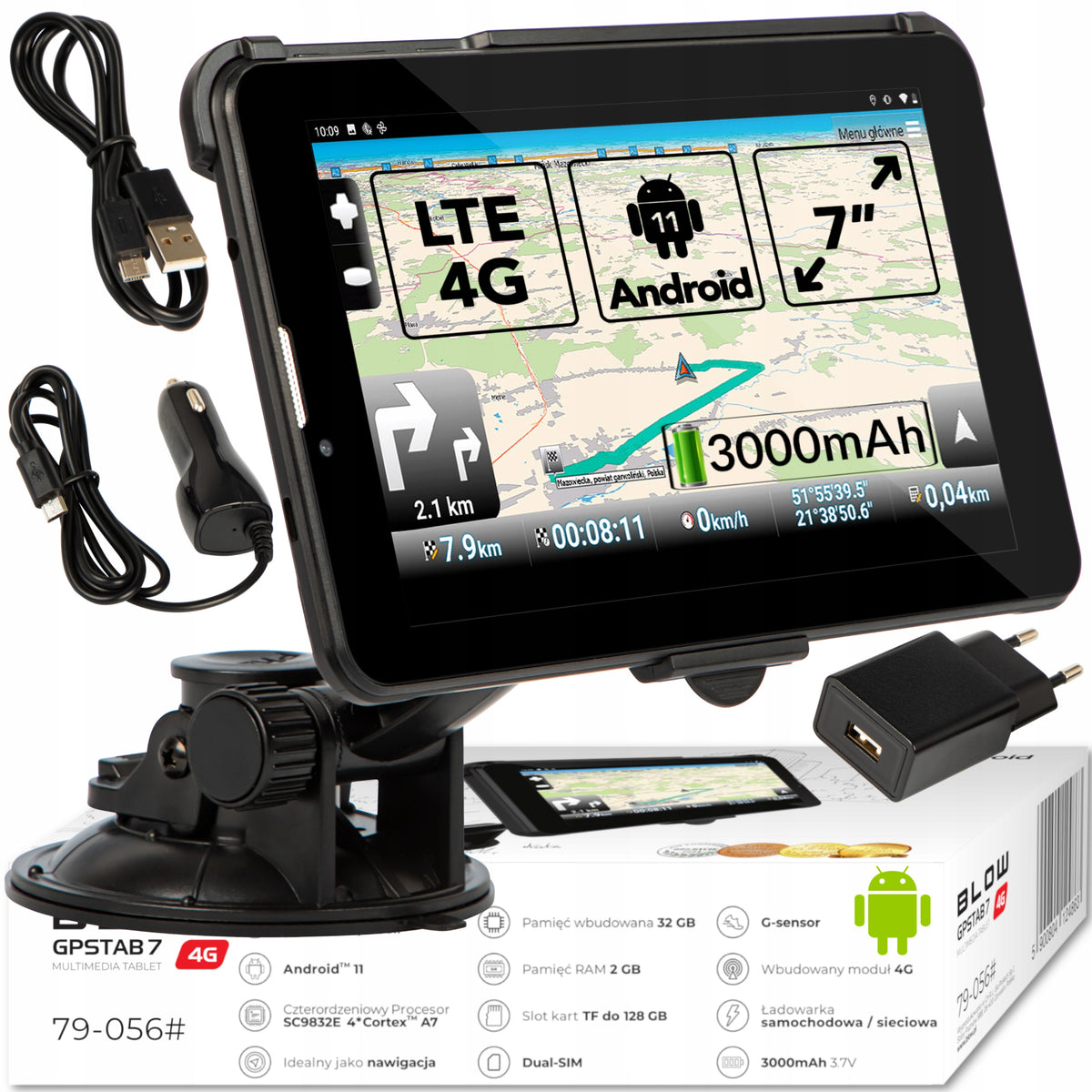 NAVIGATION 7" TABLET ANDROID DUAL GPS TIR TRUCK BUS 4G LTE DUAL SIM