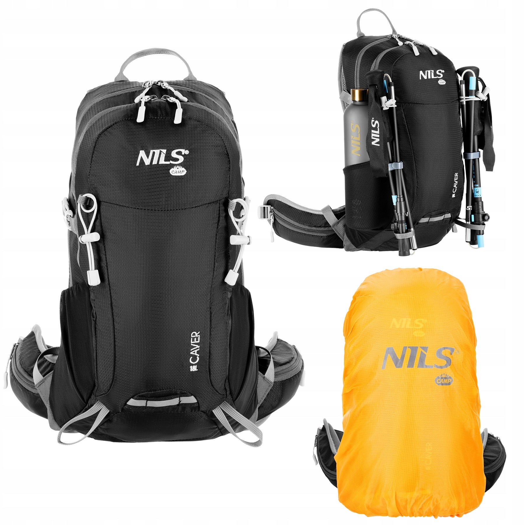 NC1950 HIKING BACKPACK BLACK CAVER 18L NILS CAMP Manufacturer code 15-07-146