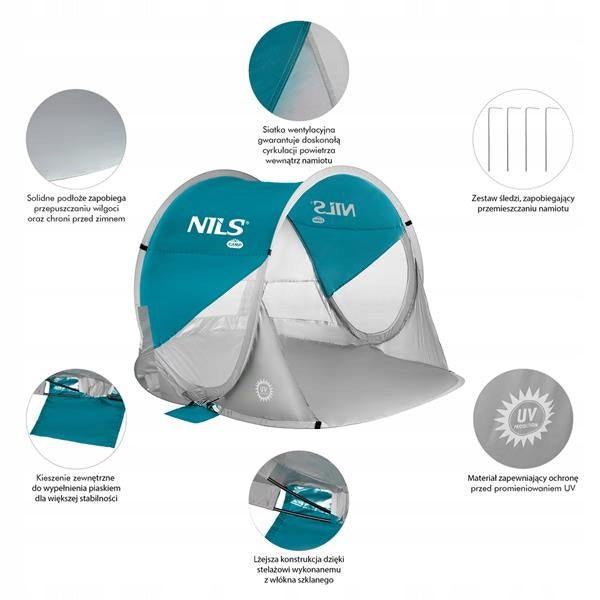 NC3142 MARINE BEACH TENT SELF-FOLDING NILS Color gray