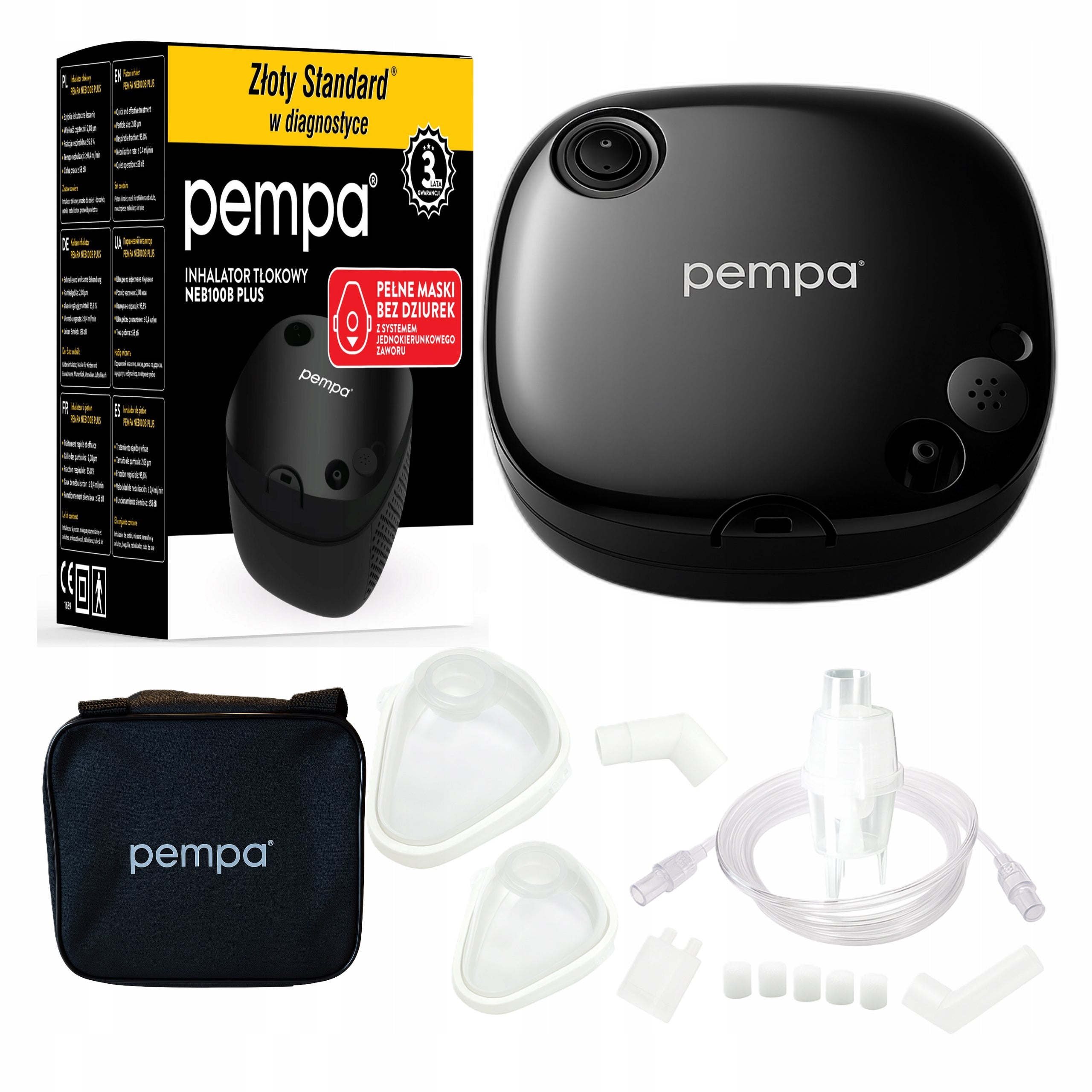 NEBULISER INHALER FOR CHILDREN AND ADULTS PISTON NEB 100B + FULL MASKS Packaging status original