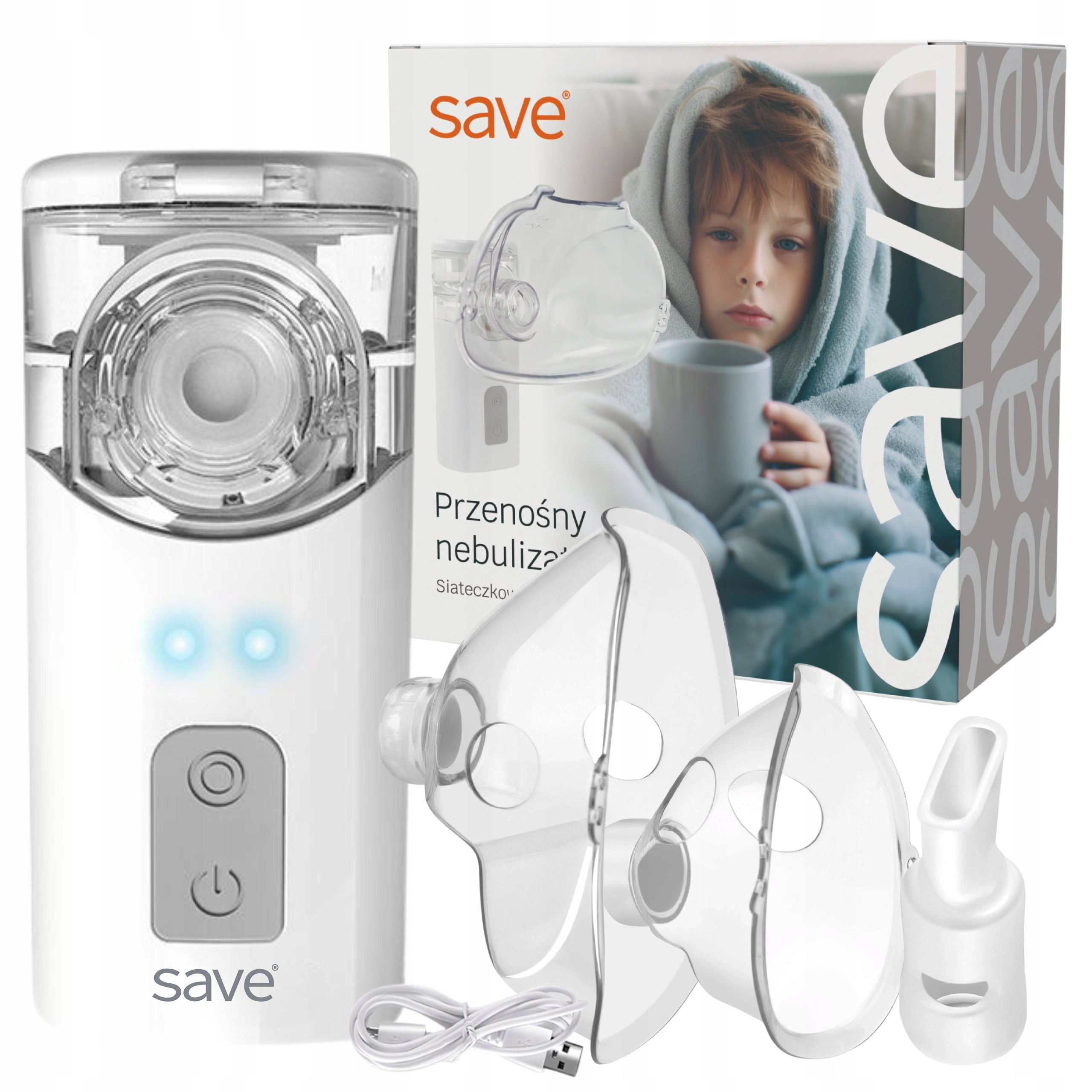 NEBULIZER INHALER PORTABLE QUIET FOR CHILDREN ADULTS MESH SAVE