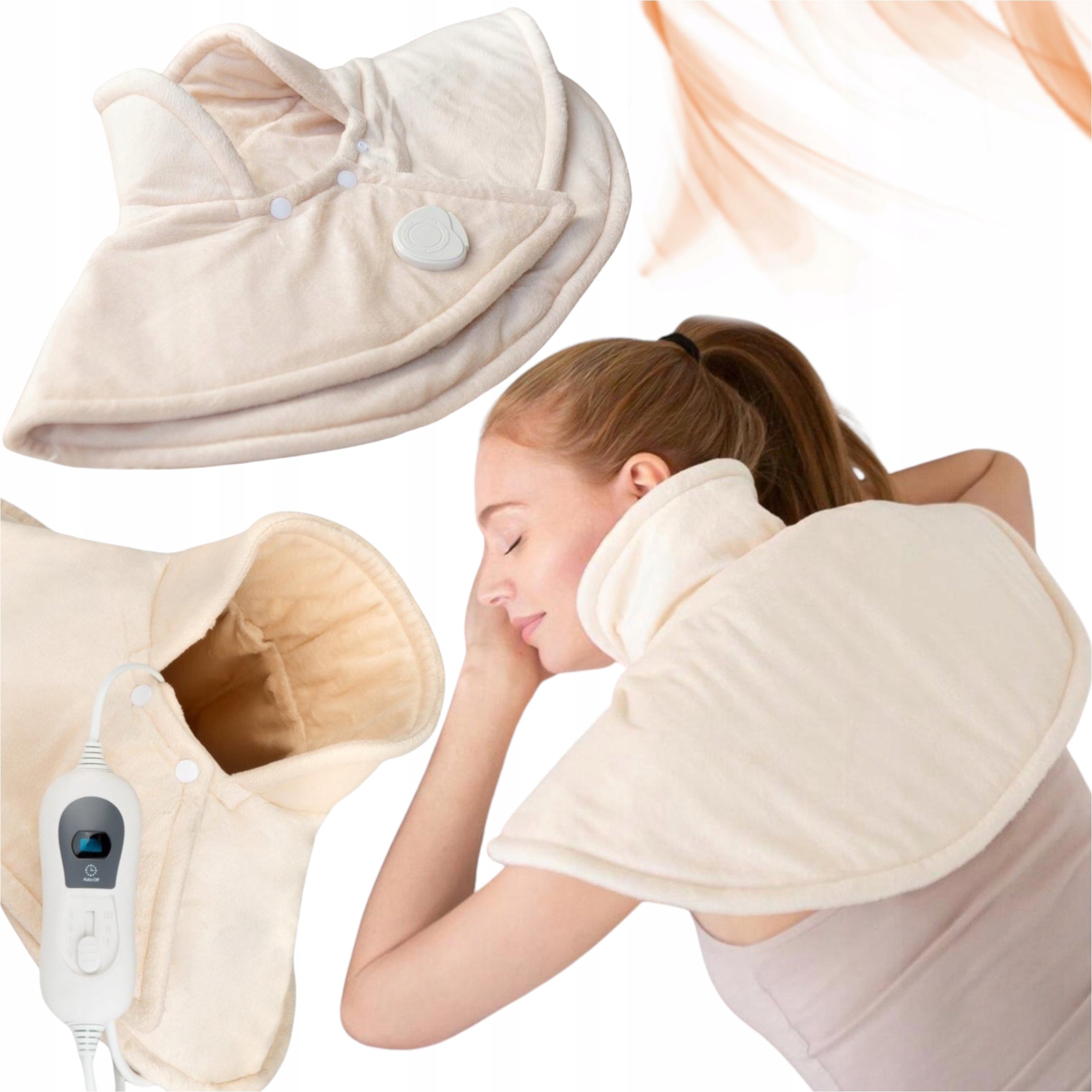NECK AND SHOULDER WARMER HEATING PAD 3 MODES + REMOTE CONTROL WITH SCREEN