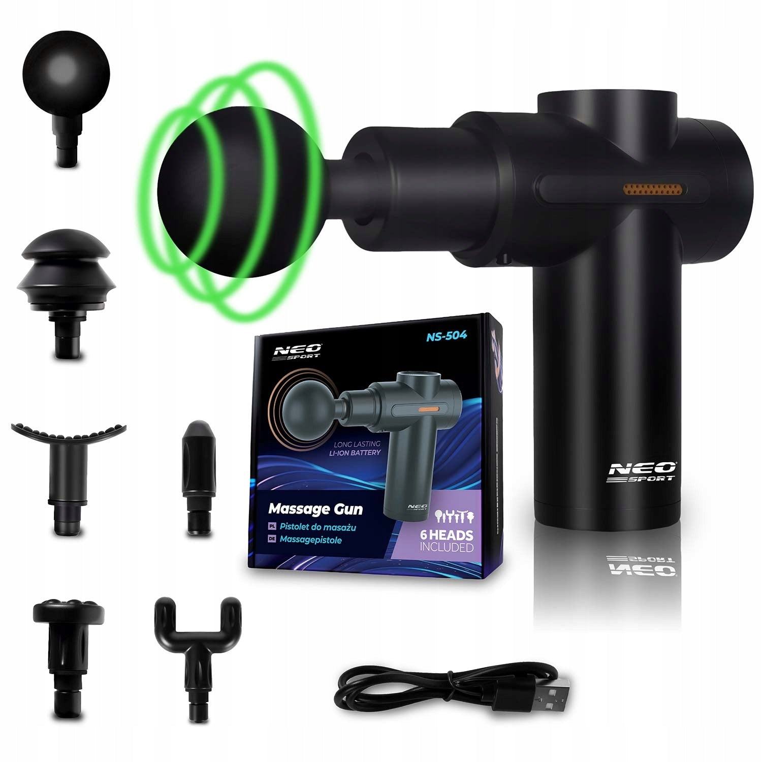 NECK BODY MASSAGER NECK MASSAGE GUN 6 OVERLAYS ADJUSTABLE Manufacturer code PREZENT DLA ŻONY DZIEWCZYNY NARZECZONEJ
