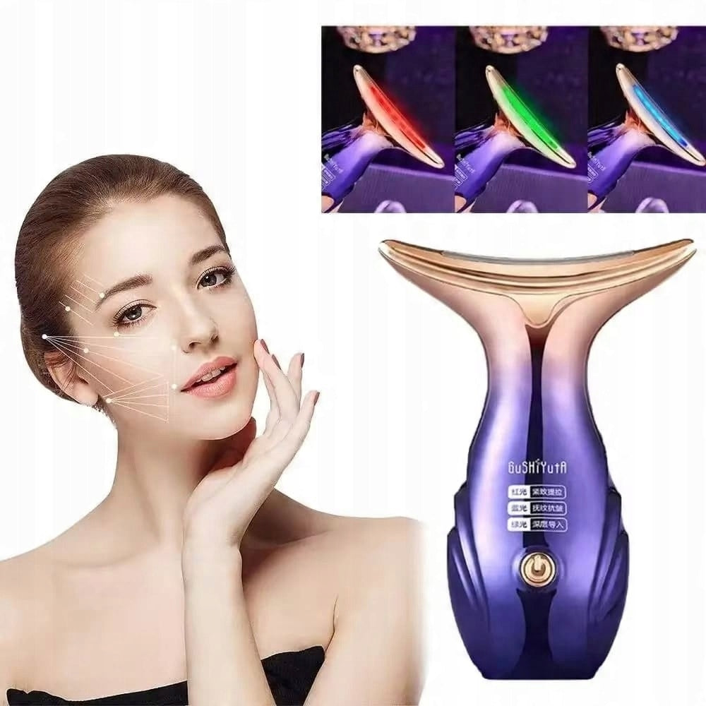 NECK FACE MASSAGER VIBRATION LIFTING FOR WRINKLES EMS LED Brand no brand