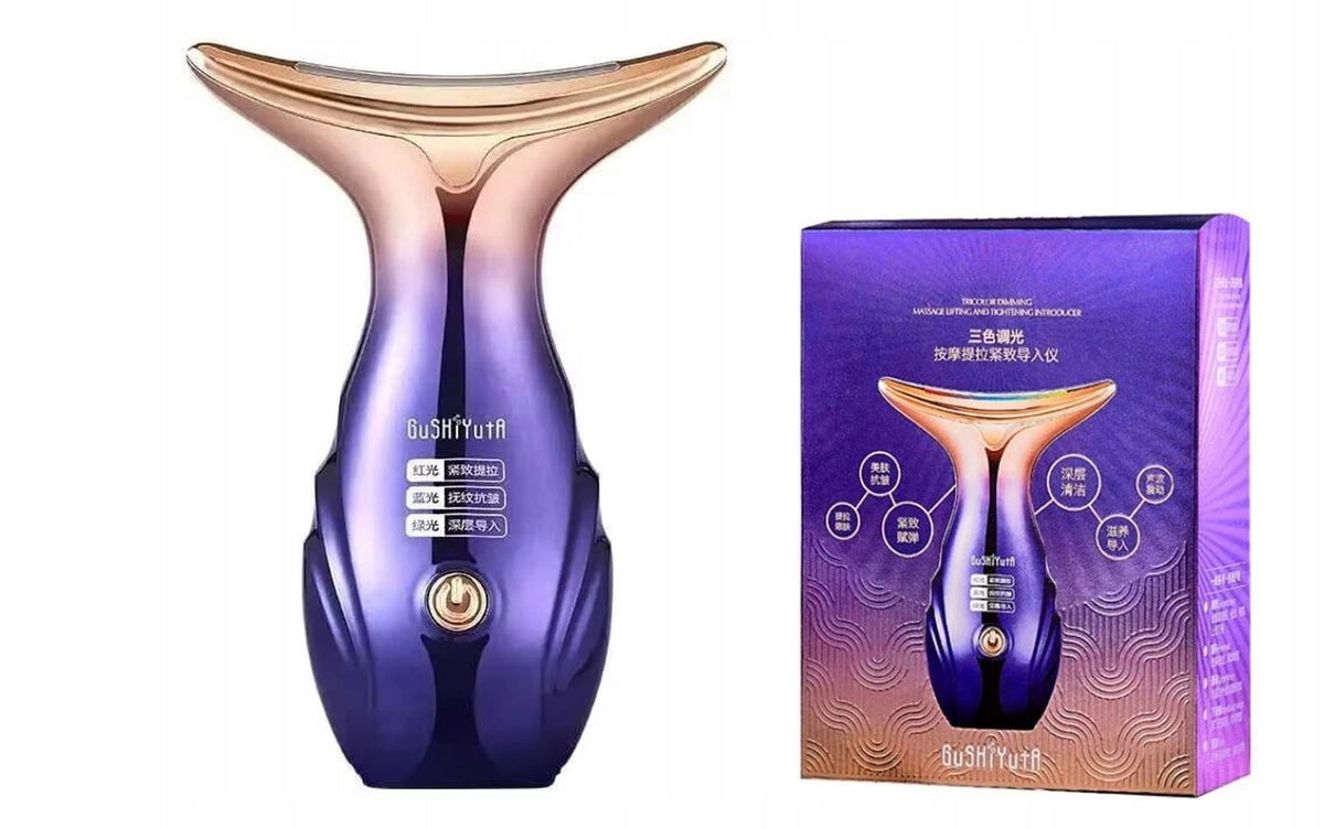 NECK FACE MASSAGER VIBRATION LIFTING FOR WRINKLES EMS LED