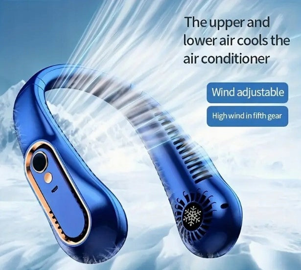 NECK FAN 5-STAGE SPEED CONTROL STRONG BLUE EAN (GTIN) 5907269740607