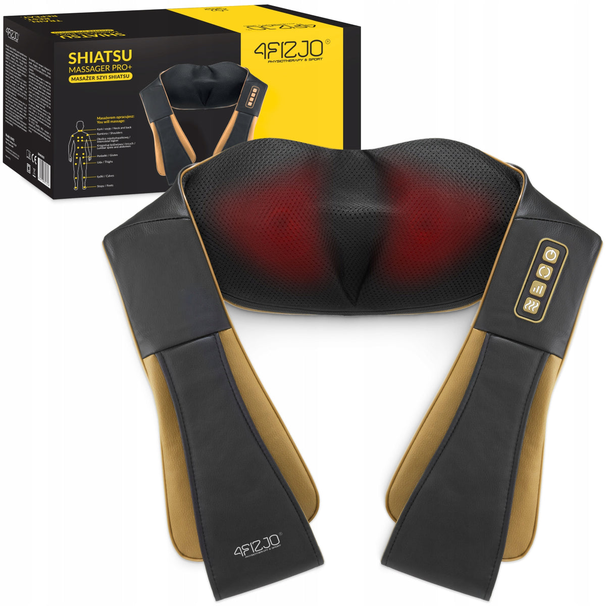 NECK MASSAGER BACK BODY HEATED MASSAGE BELT SHIATSU PRO +