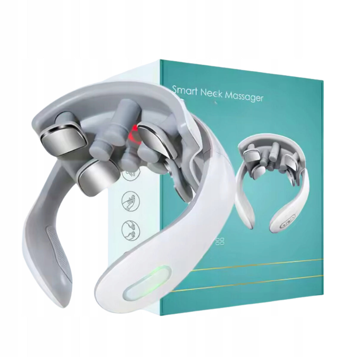 NECK MASSAGER NECK STIFFNESS PAIN CURRENTS EMS 9 HEADS HEATING 4 PROGRAMS