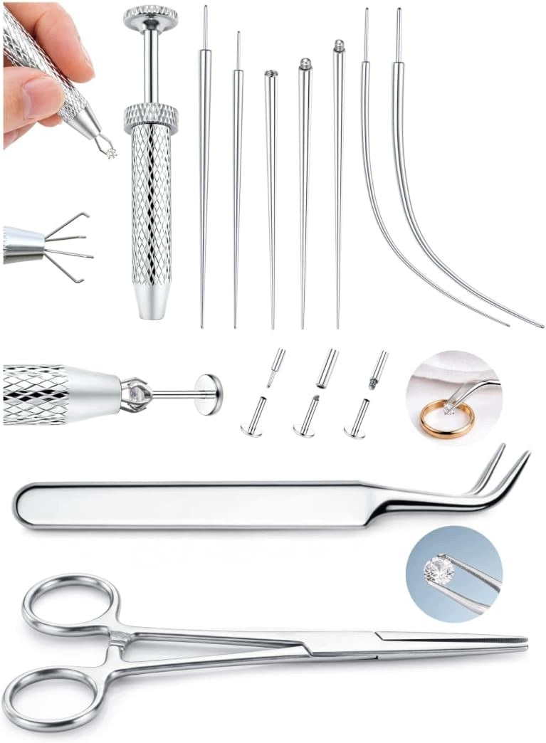 NEEDLE BODY PIERCING KIT FOR ABDOMINAL LIP NOSE EAR TOOLS