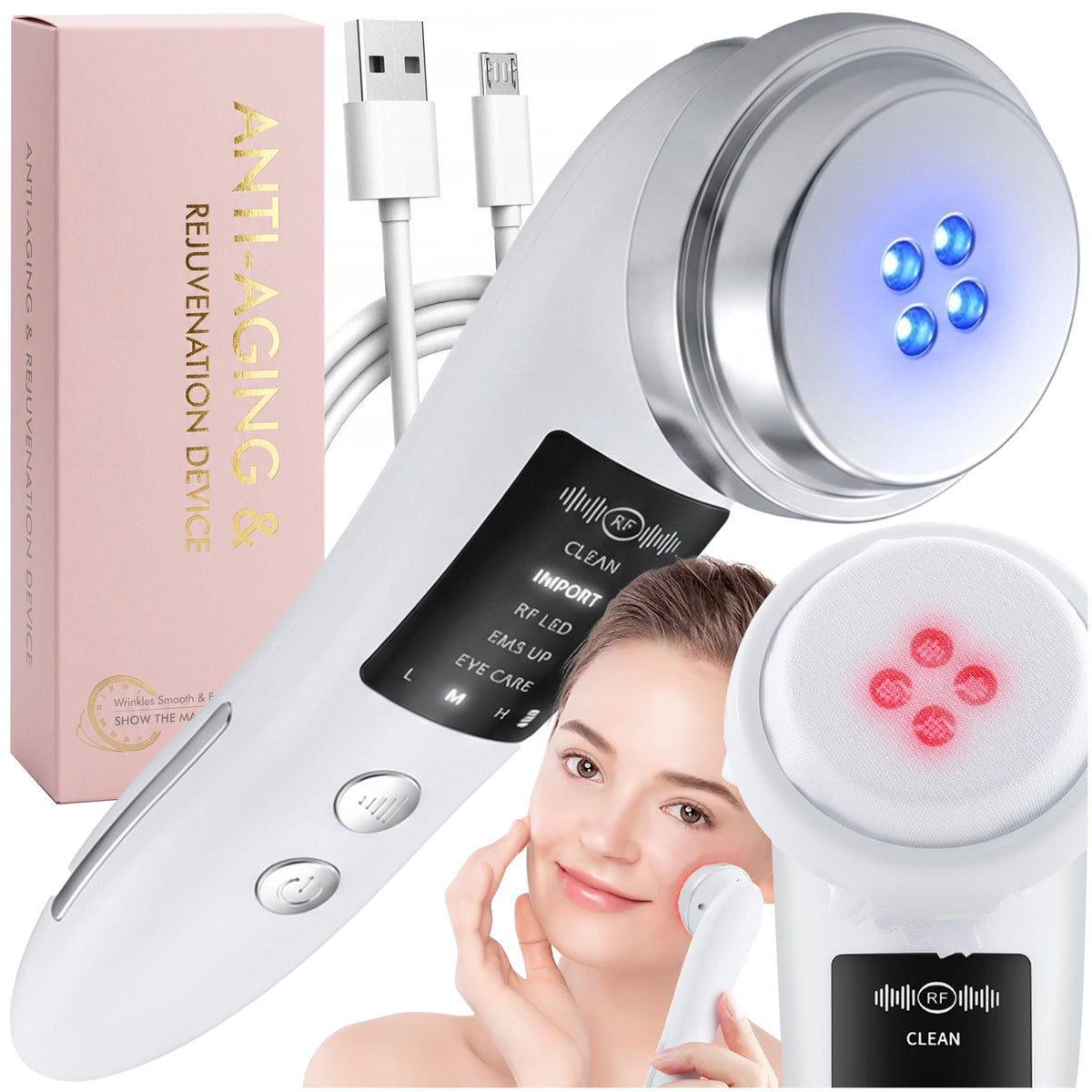 NEEDLELESS MESOTHERAPY 4in1 ELECTRIC FACE CARE MASSAGER LIFTING