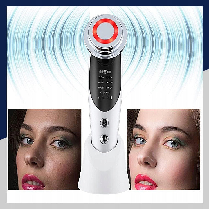 NEEDLELESS MESOTHERAPY 7in1 FACE MASSAGER ELECTRIC EMS LIFTING LED Brand Operum