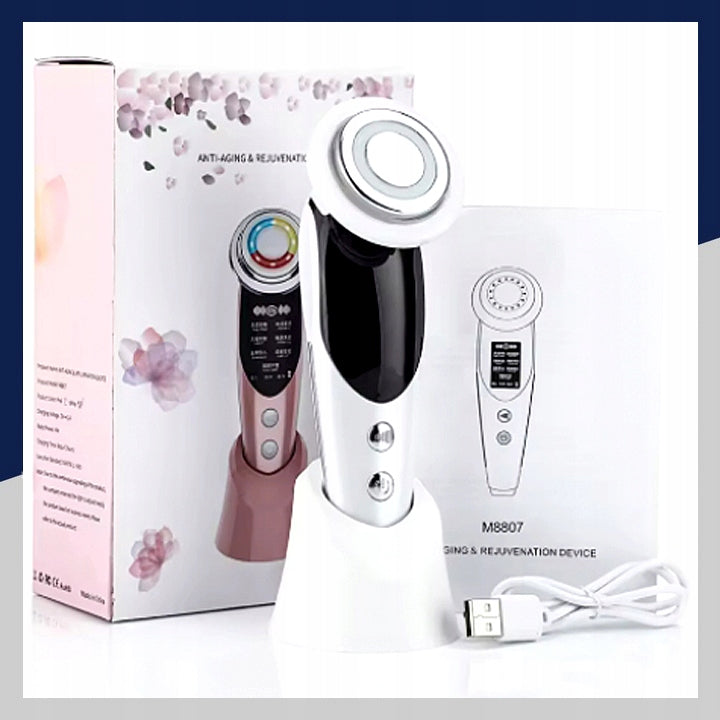 NEEDLELESS MESOTHERAPY 7in1 FACE MASSAGER ELECTRIC EMS LIFTING LED Packaging status original
