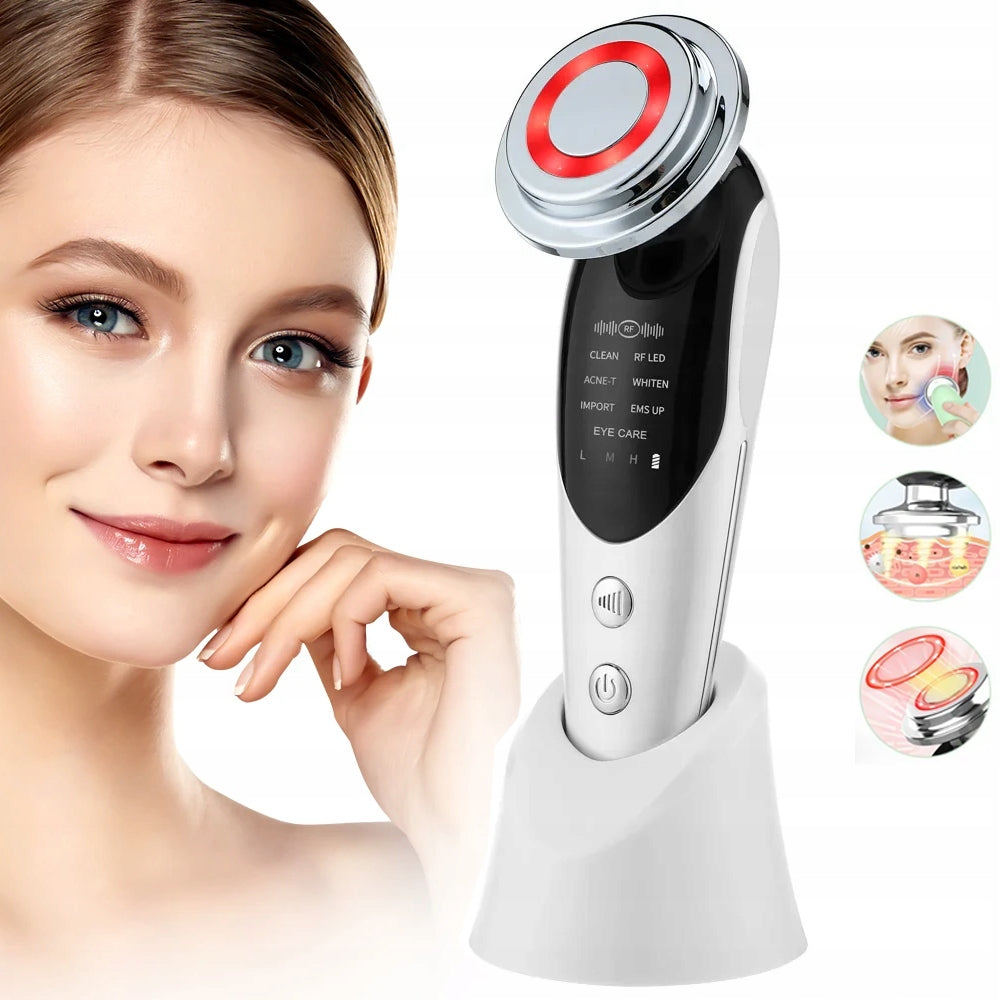 NEEDLELESS MESOTHERAPY 7in1 FACE MASSAGER ELECTRIC EMS LIFTING LED