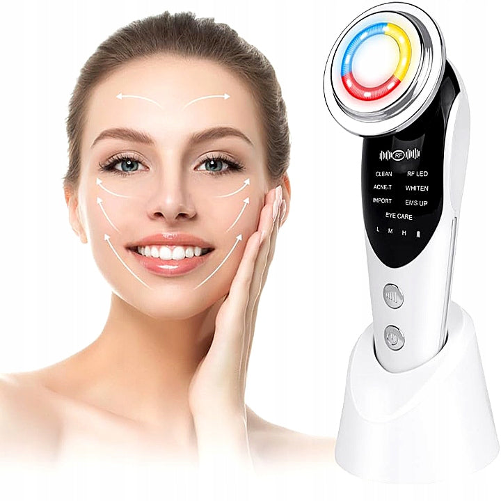 NEEDLELESS MESOTHERAPY 7in1 FACE MASSAGER ELECTRIC EMS LIFTING LED