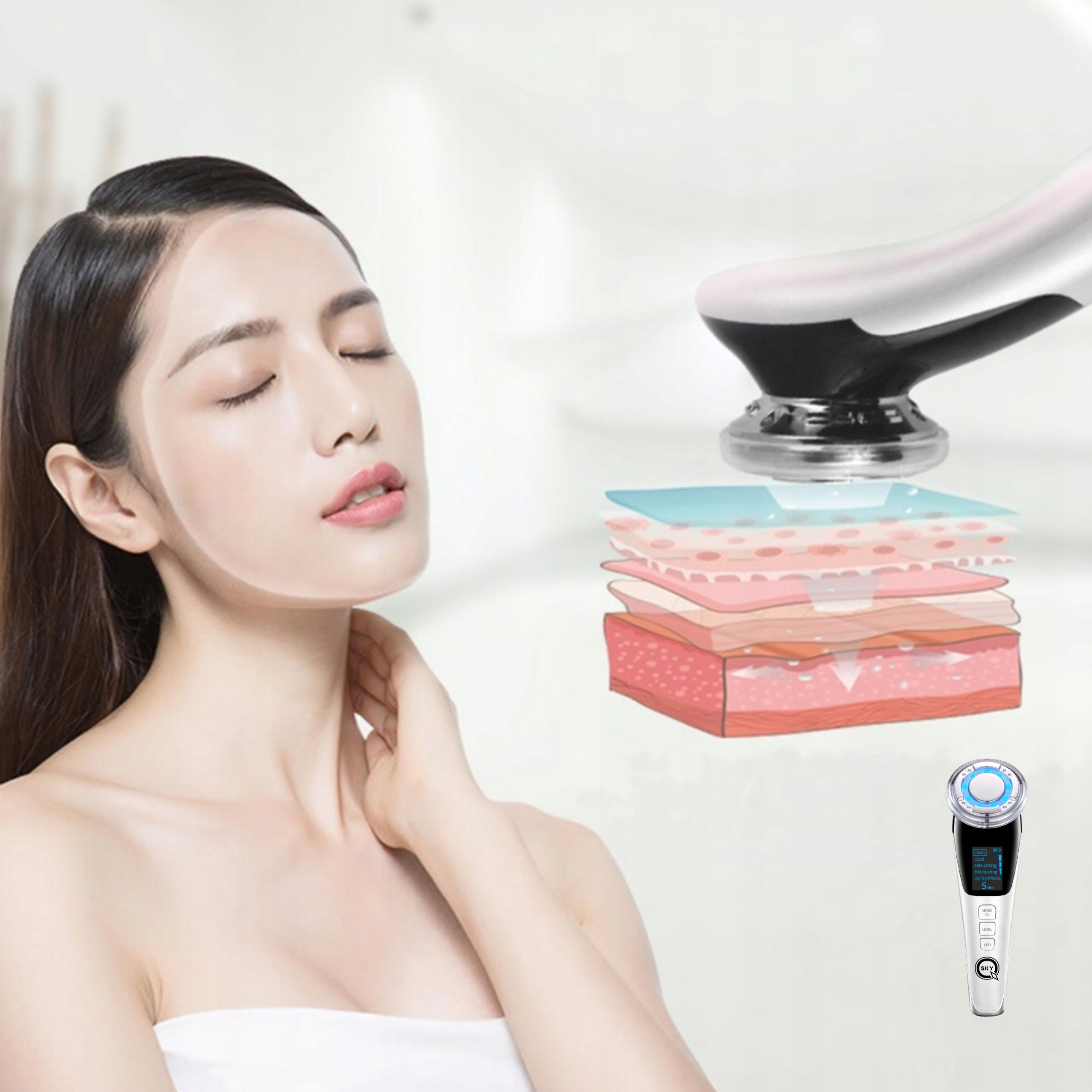 NEEDLELESS MESOTHERAPY FACE EMS MASSAGER LIFTING 5in1 MASSAGE DEVICE Brand no brand
