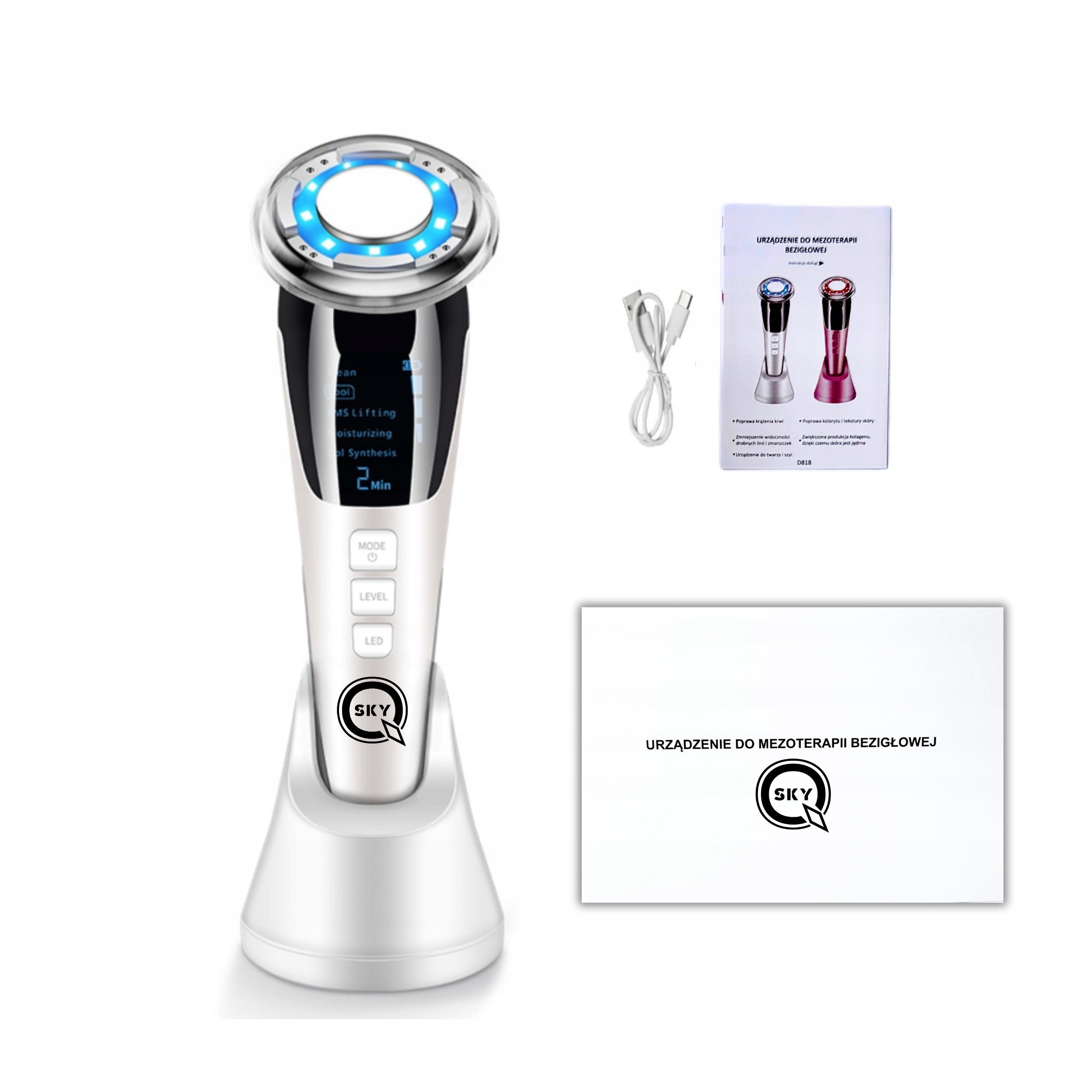 NEEDLELESS MESOTHERAPY FACE EMS MASSAGER LIFTING 5in1 MASSAGE DEVICE