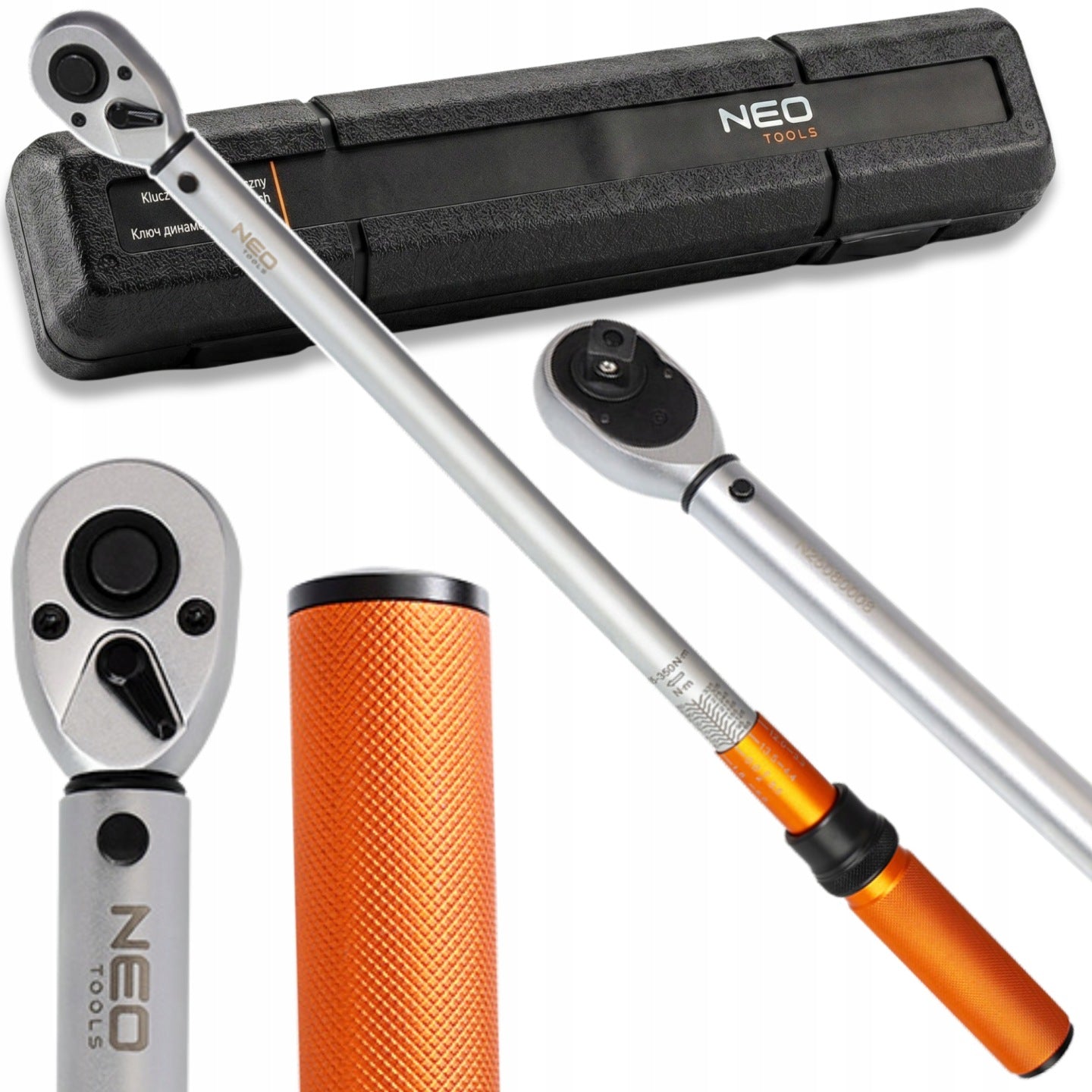NEO SET OF 3 TORQUE WRENCHES RANGE 5 - 350 NM EXTENSION CAP Brand NEO TOOLS