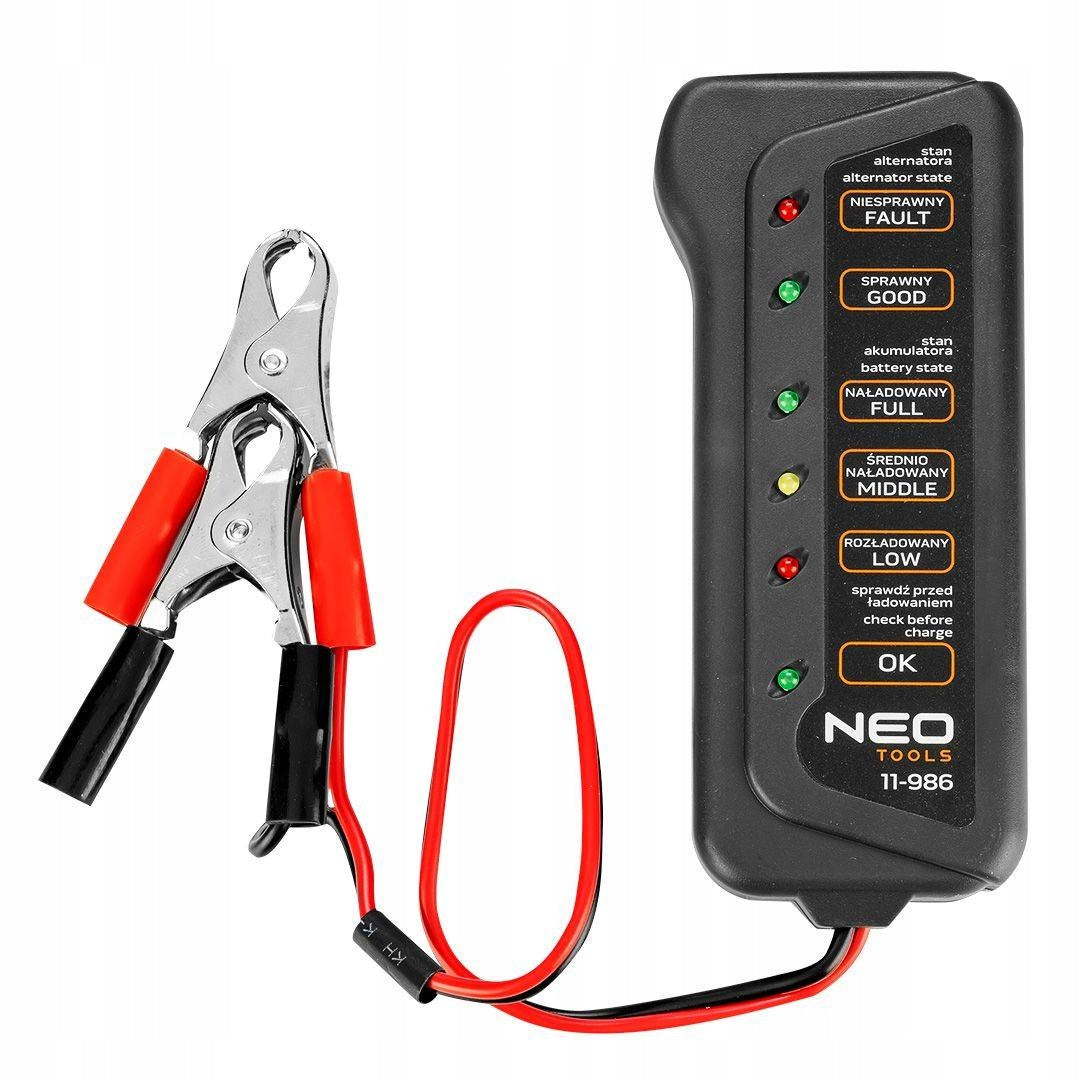 NEO TOOLS 11-986 BATTERY AND CHARGING TESTER 12V LED