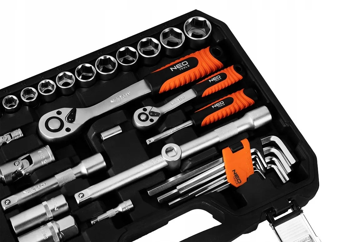 NEO TOOLS Socket Wrench Set 100 el. 1/2" 1/4" Suitcase Stainless Steel Brand NEO TOOLS