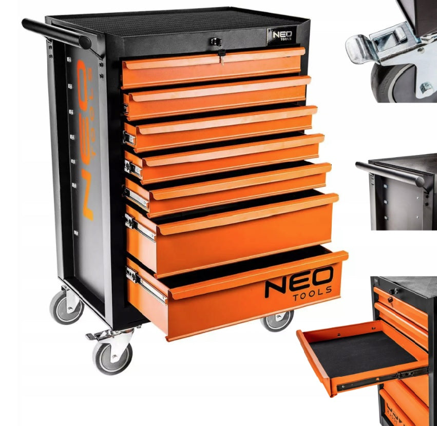 NEO TOOLS Workshop Cabinet Tool Cart 7 Drawers Empty