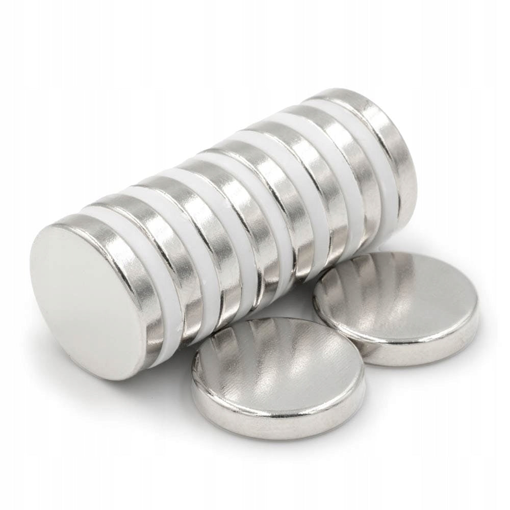 NEODYMIUM CYLINDRICAL MAGNET 15x3 mm STRONG, round, disc, HUNTER - 10 PCS
