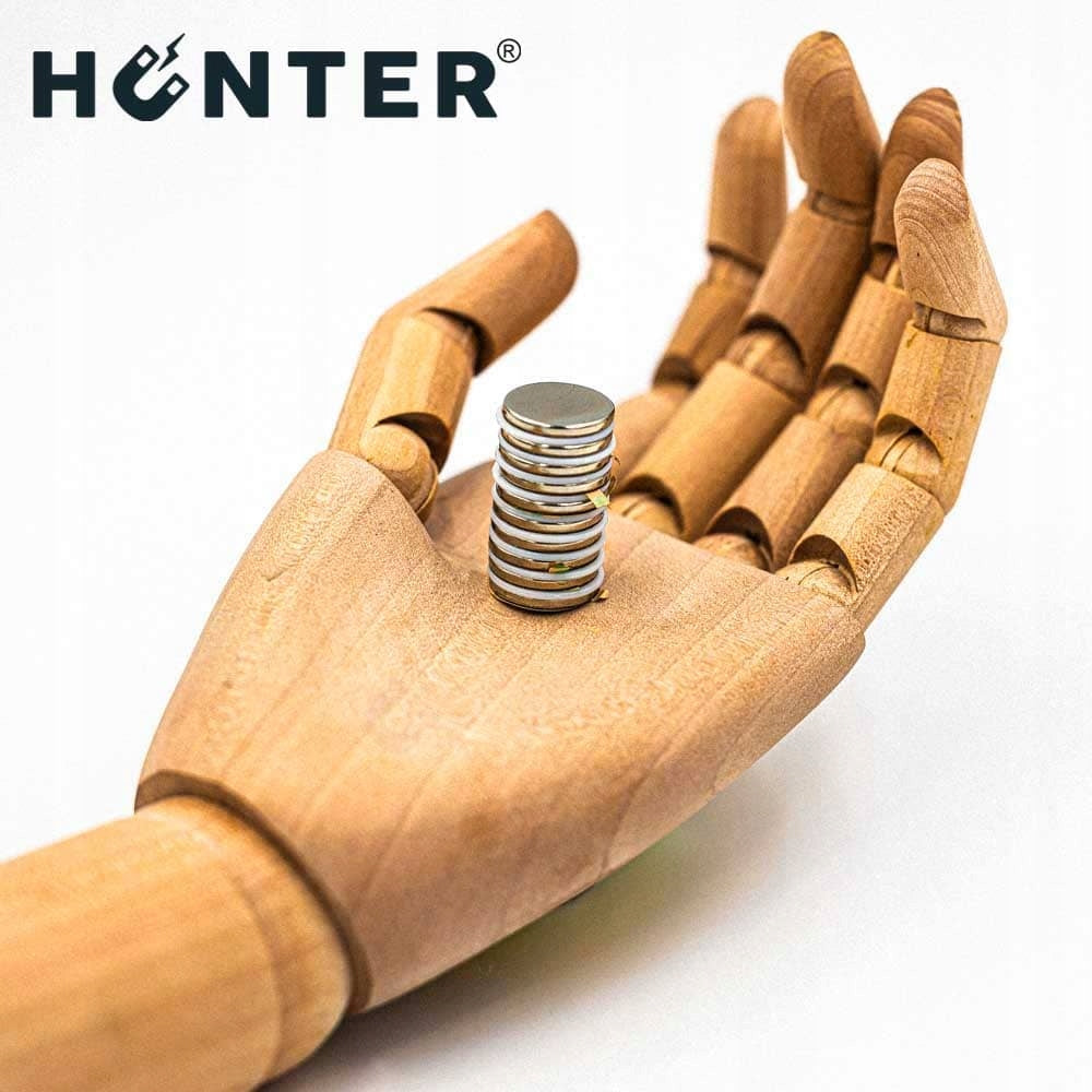 NEODYMIUM CYLINDRICAL MAGNET 17x2 mm ADHESIVE 3M self-adhesive round HUNTER 10PCS Packaging status original