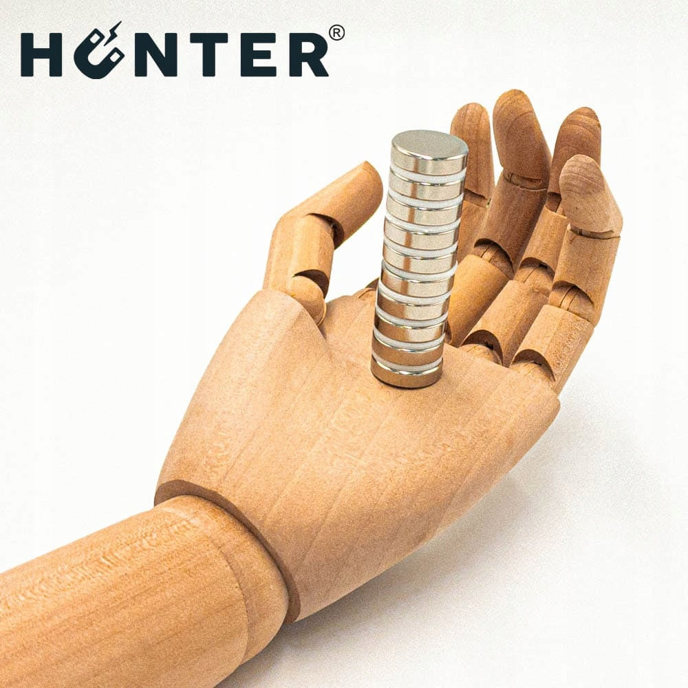 NEODYMIUM CYLINDRICAL MAGNET 20x5 mm STRONG, round, disc, HUNTER - 10 PCS Number of pieces on offer 10 szt.