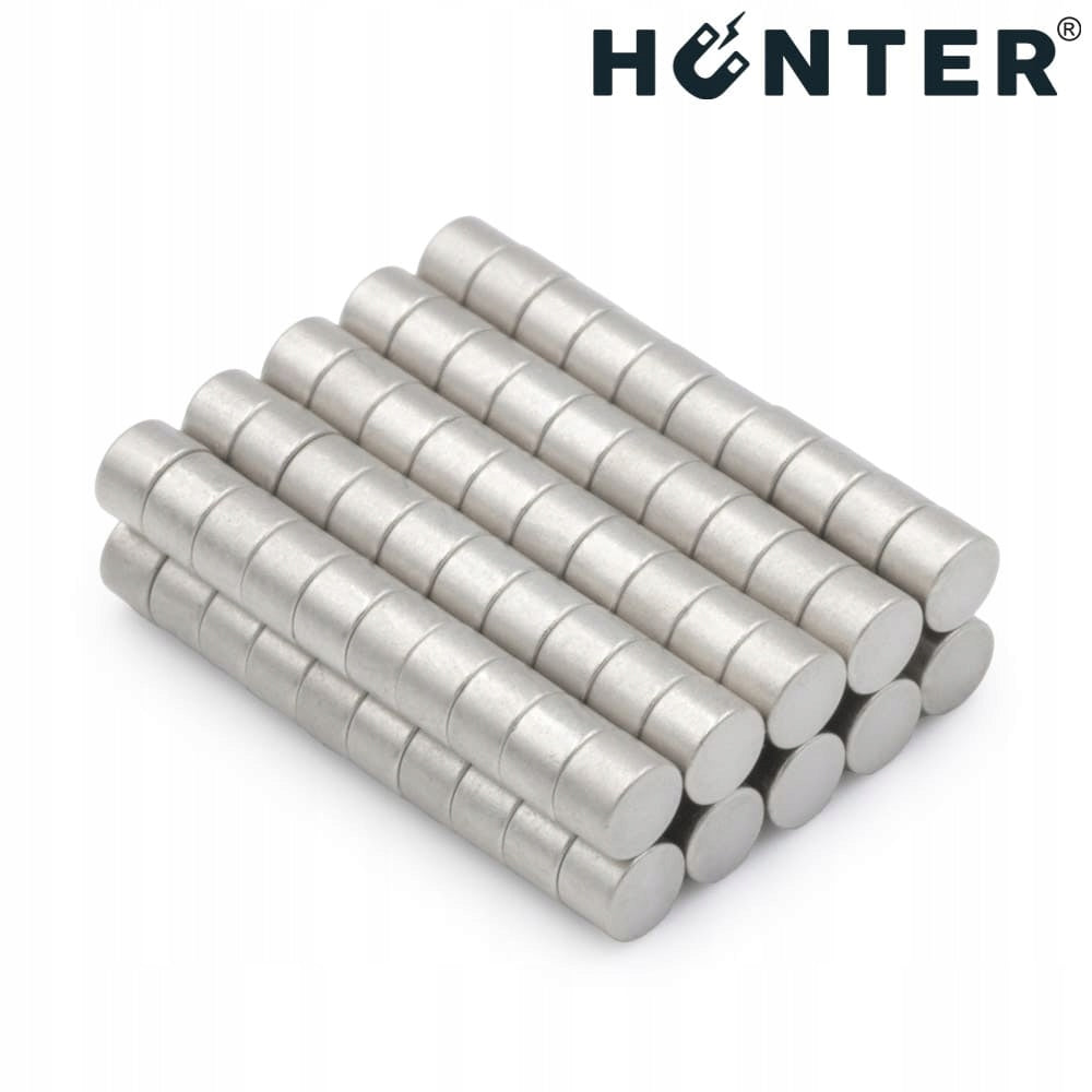 NEODYMIUM CYLINDRICAL MAGNET 3x2 mm STRONG, round, disc, HUNTER - 100 PCS Brand Hunter