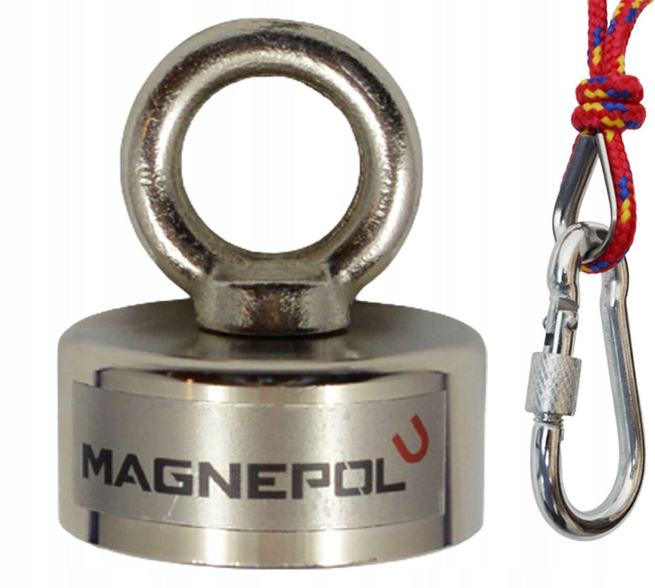 NEODYMIUM MAGNET 120kg N52 handle ROPE STRONG search kit Brand MAGNEPOL
