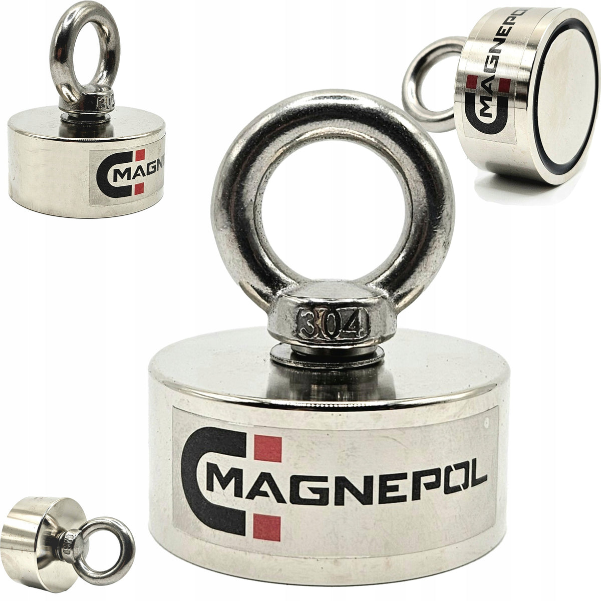 NEODYMIUM MAGNET 120kg reach 8cm handle Ø50 23mm for search rope