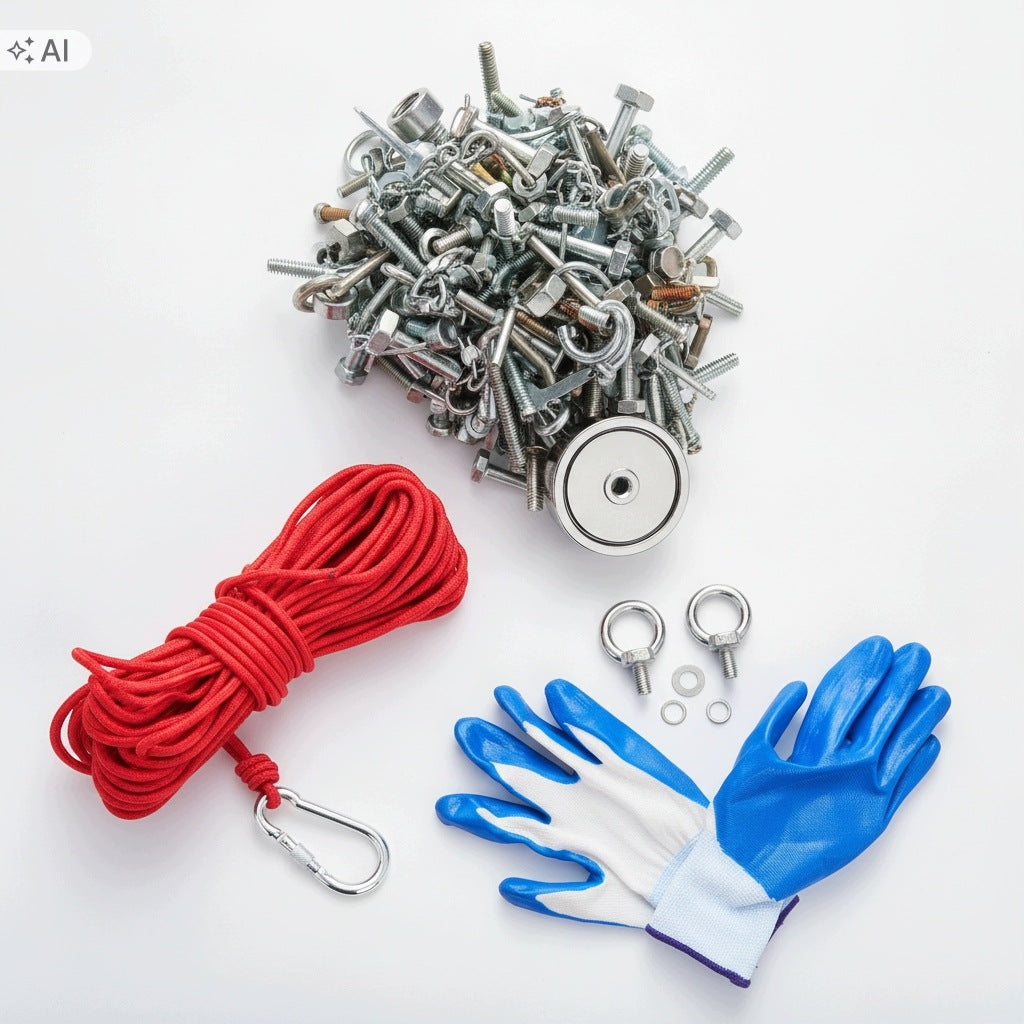 NEODYMIUM MAGNET 240KG FOR SEARCHING SET WITH ROPE 20M Packaging status original