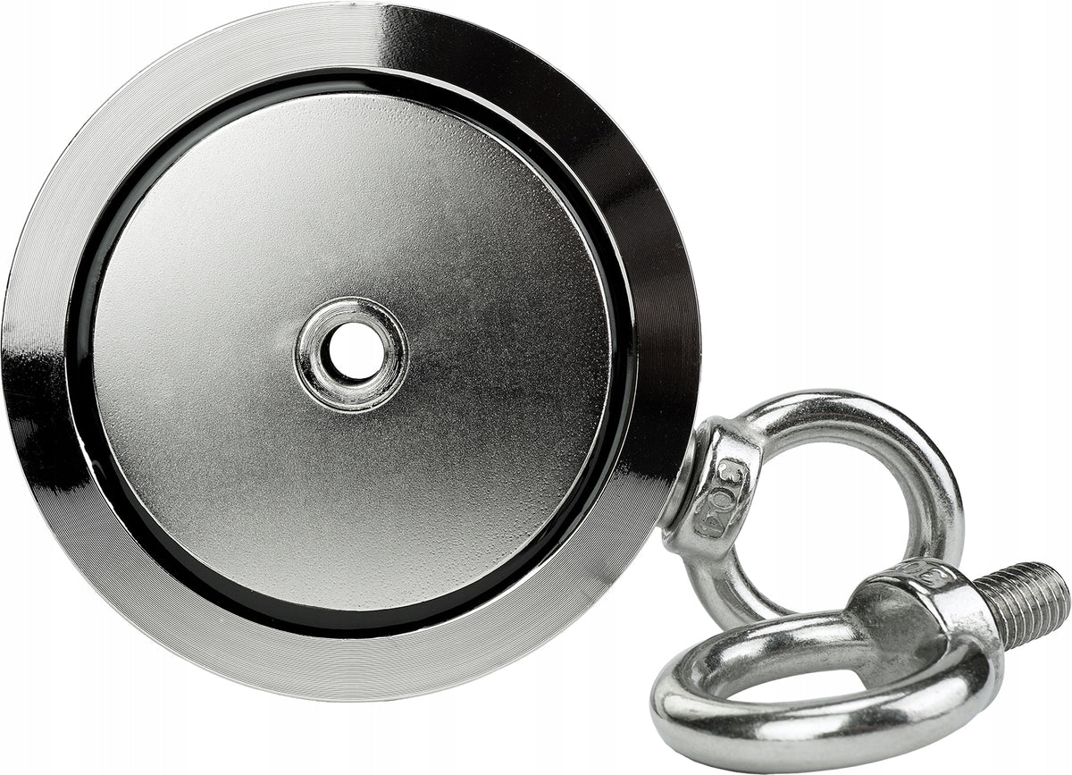 NEODYMIUM MAGNET 350 kg / Ø94 mm with Side Handle, N52 Strong Double Sided Number of pieces on offer 1 szt.