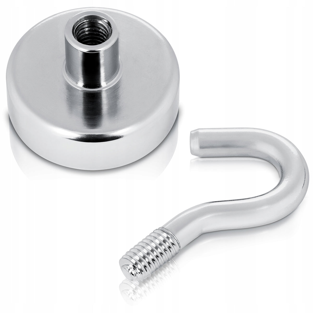 NEODYMIUM MAGNET WITH HOOK Ø25 mm / 24 kg, Holder Hanger Hook, 4 pcs. EAN (GTIN) 5903631589829