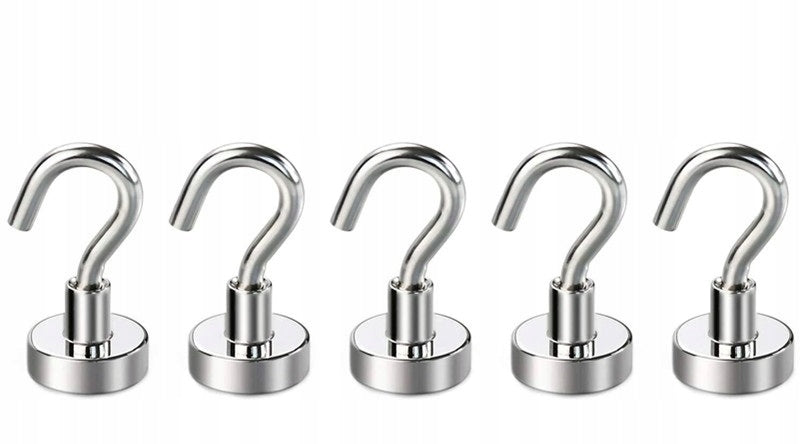 NEODYMIUM MAGNET WITH HOOK 34 KG 5PCS Brand DKM