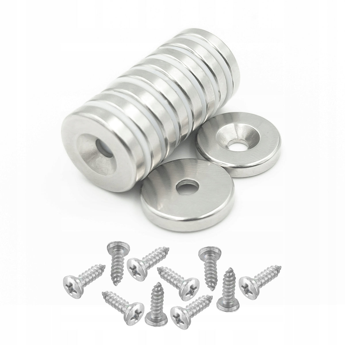 NEODYMIUM MAGNET WITH screw HOLE 15x3mm round, cylindrical, HUNTER 10 PCS