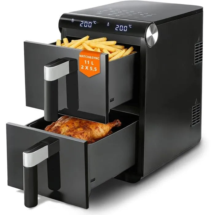 NETTLIFE Air Fryer – black, two-level, with touch screen