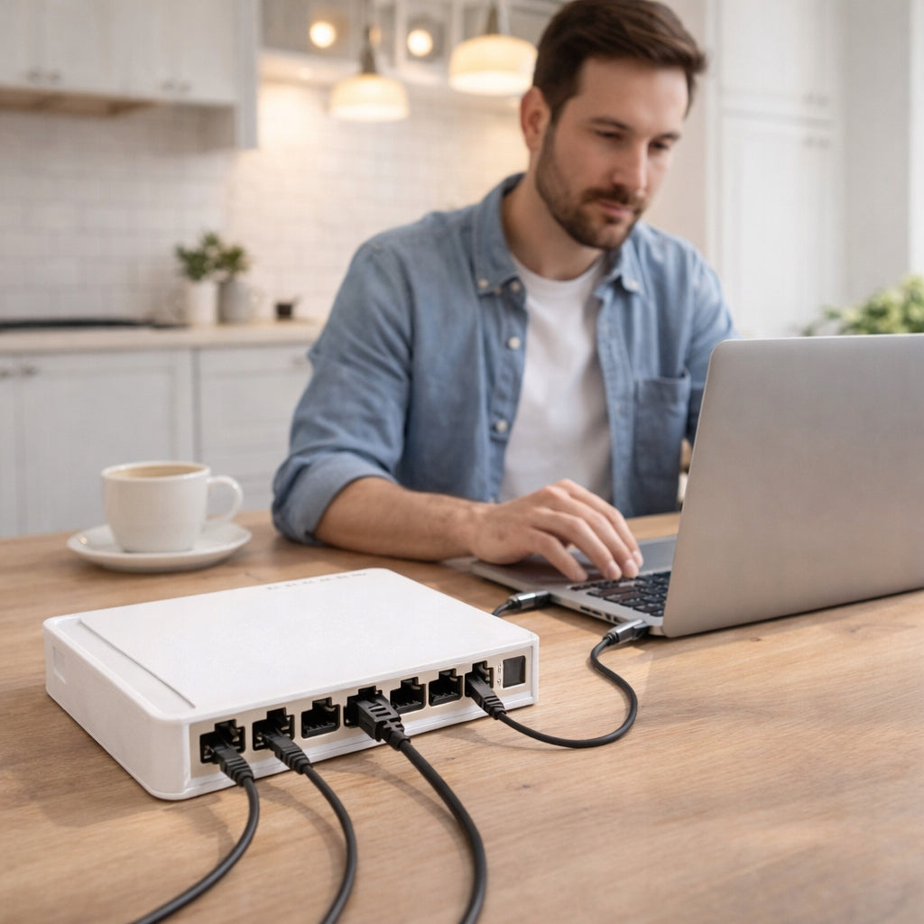 NETWORK SWITCH 8 PORTS ETHERNET SPLITTER LAN RJ45 10/100 MB/S INTERNET Packaging status original
