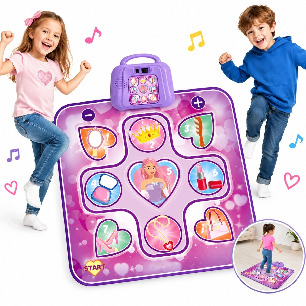 NEW 2026 INTERACTIVE MUSIC DANCE MAT FOR CHILDREN 6 LED MODES