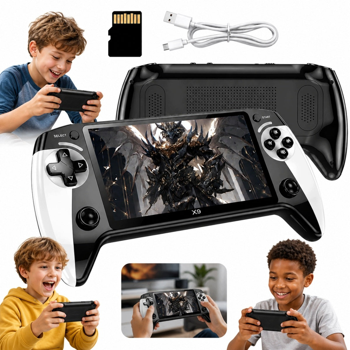 NEW 8GB CONSOLE X9 5.5 INCH PORTABLE ARCADE GAME BLACK 2026