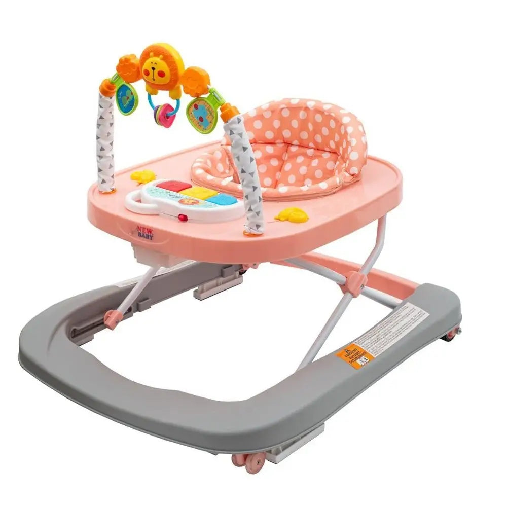 NEW BABY Baby Walker with Silicone Wheels Forest Kingdom Pink