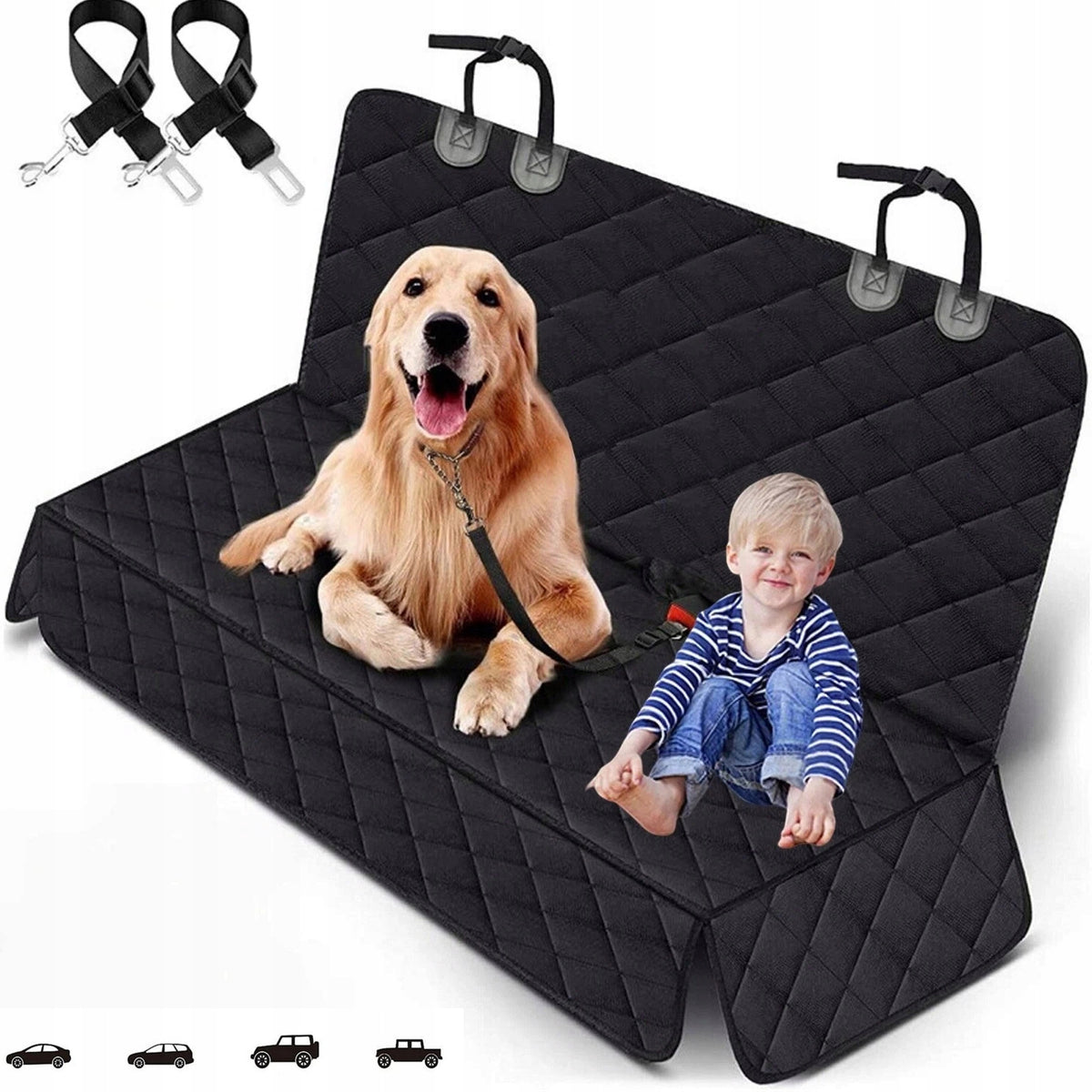 NEW DOG MAT FOR CAR STABLE PADDED COVER 2X BELTS